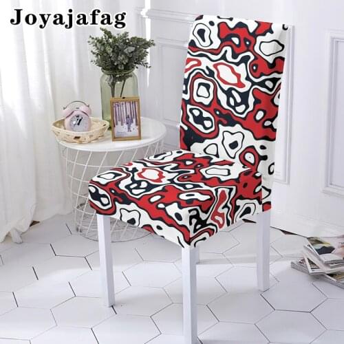 Abstract Geometric Stretch Chair Cover Washable Elastic Universal Sizes Seat Covers For Dining Room Kitchen Hotel Decor