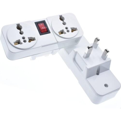 White Portable Universal Wall socket EU US UK extension socket 250V 6A 10A 125V power converter plug Adapter with on off switch