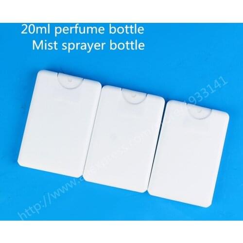 Free Shipping 500pcs 20ml Fragrance Packaging Bottle 2/3oz Atomizer White Plastic Square Mist Spray Perfume Bottle