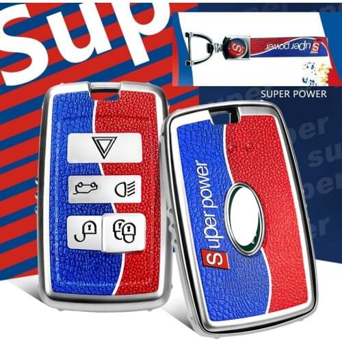For Land Rover Range Rover DISCOVERY 5 For JAGUAR E-PACE Car Key Protective Cover Key Shell Leather Grain Car Key Case Cover
