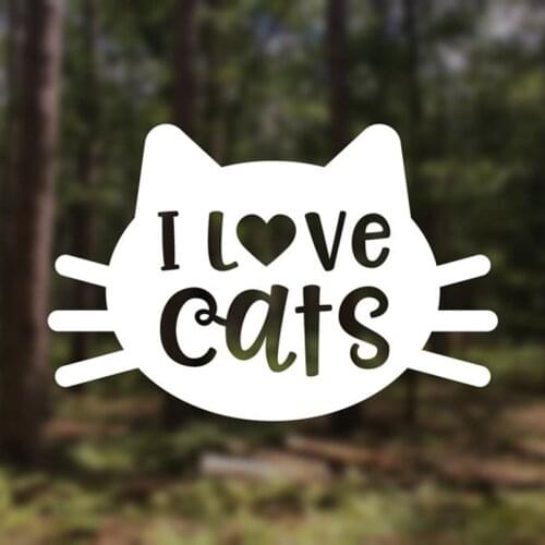 Black/Sliver I love Cats Camper Car Sticker Removable Waterproof Window Body Tumbler Laptop Water Bottle Decal CL1047