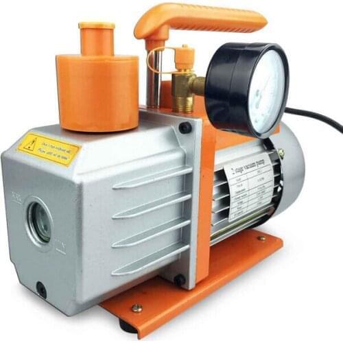 Double Stage 12CFM Rotary Vane Refrigeration Vacuum Pump 110V HVAC Air AC A/C R410a R134a + Precision Guage