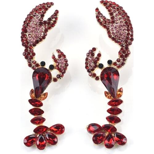Ethnic Bohemian Animal Rhinestone Drop Earring Lobster Pendant Earrings For Women Wedding Party Jewelry Accessories