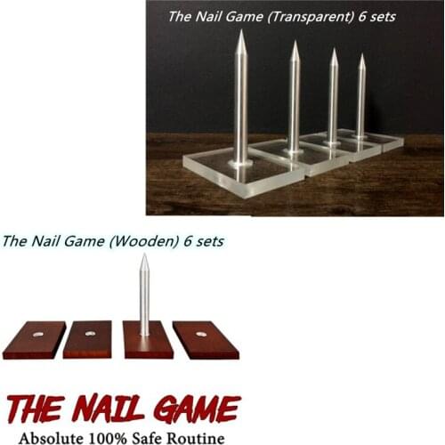 The Nail Game (6 Nails 6 Blocks) Magic Tricks 100% safe Nail Roulette Crush Paper Bag Magia Close Up Bar Gimmick Props Mentalism