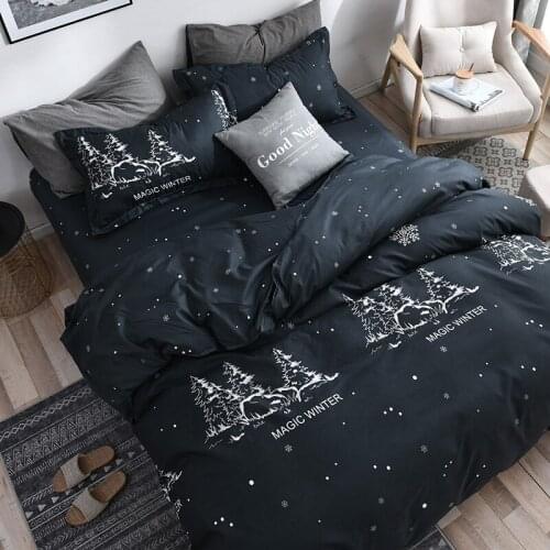Solstice Homeuse Teen Bedding Sets Bed Sheet Duvet Cover Pillowcases Bedclothes Cartoon Bedspread Diamond Starry Sky 3-4pcs/sets