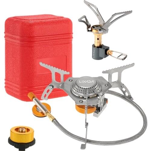 Lixada 3000W 45g Super Lightweight Mini Pocket Outdoor Cooking Burner Folding Camping Gas Stove Camping Equipment Wood Stove
