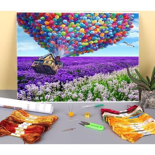 Nature Pre-Printed 11CT Cross-Stitch DIY Embroidery Full Kit DMC Threads Craft work Painting Handiwork Mulina Counted