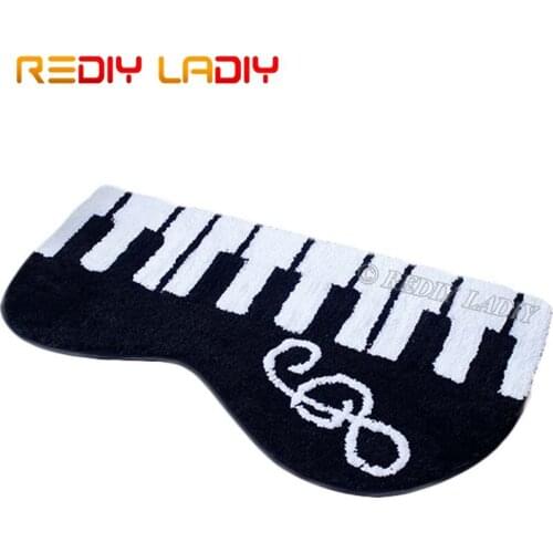 Latch Hook Kit Make Your Own Rug Music Piano Tapestry Crocheted Cushion Mat DIY Carpet Rug Set Pre-Printed Canvas Hobby & Crafts