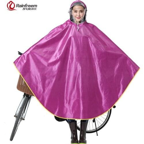 Rainfreem Impermeable Raincoat Women/Men Thick Bicycle Rain Poncho Plaid Oxford/Knitting Jacquard Women Waterproof Rain Gear