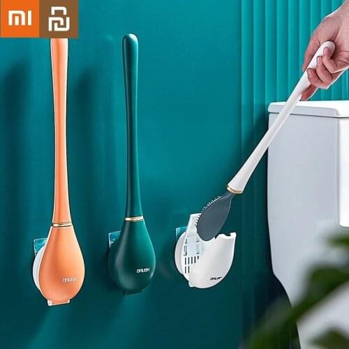 New Xiaomi Youpin Silicone Toilet Brush Household Wall-Mounted Toilet TPR Brush Automatic Opening And Closing Cleaning Brush
