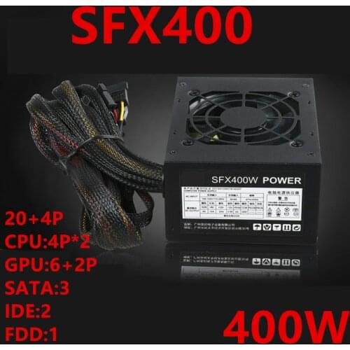 New PC PSU For XinHang Brand Micro ITX Rated Power 400W for 110V Or 220V Peak Power 500W Power Supply SFX400