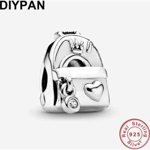 Backpack Charm Fit Original Pandora Bracelet Charms 925 Sterling Silver Charm Bead DIY Jewelry Berloque