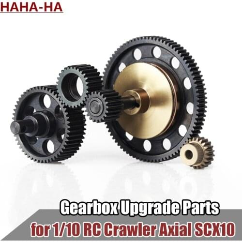 RC 1/10 Complete Set Hardened Steel Transmission Gears With Motor Gear for Crawler Car Axial SCX10 Gearbox Upgrade Parts
