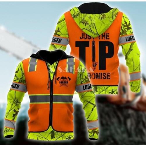 Logger Man Uniform Arborist 3D Full Print Size XS-7XL Hoodie Man Women Harajuku Outwear Zipper Pullover Sweatshirt Unisex-2