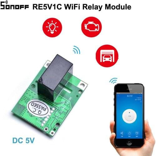 SONOFF RE5V1C Relay Module 5V WiFi DIY Switch Dry Contact Output Inching/Selflock Working Modes APP/Voice/LAN Control Smart Home