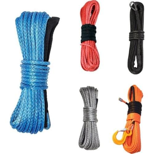 Synthetic Winch Rope, 1/4 x 50Ft Synthetic Winch Rope Line Cable for ATV UTV SUV Truck Boat Winch