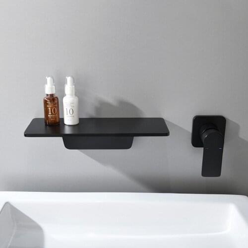Beiluode Waterfall Concealed Faucet Wall Mounted Black Hot And Cold Wall Taps Luxury Wash Basin Waterfall Bath Faucet MP1003