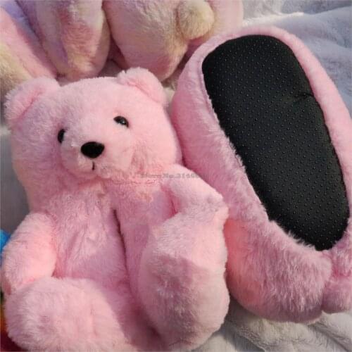 Teddy Bear Slippers Winter Shoes Women Slippers Unisex Brown Fashion Plush Female Indoors Slippers Home Warm Slippers Ladies