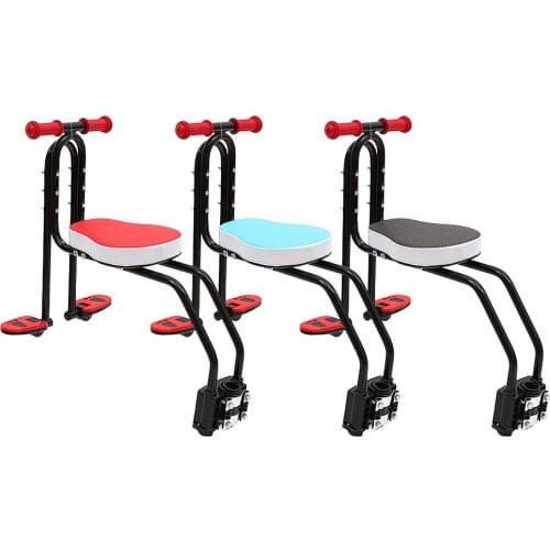 Universal Mountain Bike Front Seat Mat MTB Bicycle Children Safety Seat Chair with Handle and Pedal for 3-6 Years Old Children