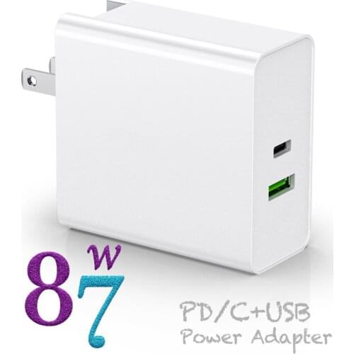 USB-C Power Adapter 87W QC3.0 USB PD3.0 Wall Charger For MacBook Laptops iPhone 11/11pro,US UK EU AU Plug Adapter