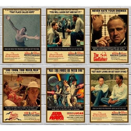 Vintage Classic Movie Scarface/Goodfellas Poster Kraft Paper Retro Movie Posters Decor Room Ba RArt Print Wall Stickers 42X30cm