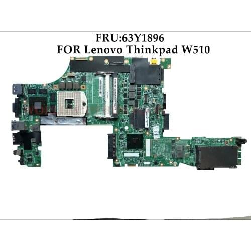 High Quality MB PN:63Y1896 For Lenovo ThinkPad W510 Laptop Motherboard 48.4CU14.031 QM57 I7 4 RAMs Slot DDR3 FX880M 1GB Tested