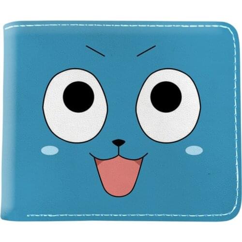 Japanese Anime Cartoon Fairy Tail Natsu Earth land Wallet Short Purse for Student With Coin Pocket Card Holder