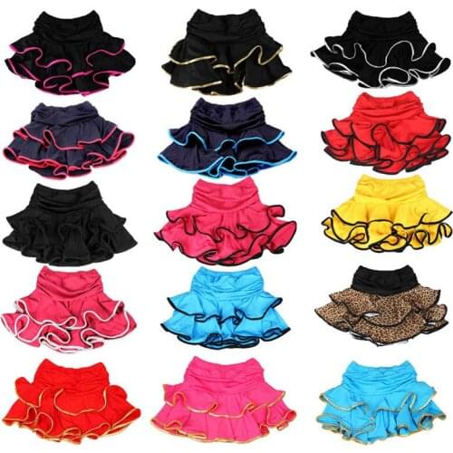 Girls Latin Dance Skirt Ballroom Samba Chacha Dancing Dress Inside with Short Pants Kids Ballet Vestido Baile Latino Girls Skirt