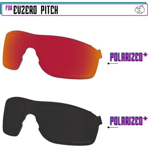 EZReplace Polarized Replacement Lenses for - Oakley EVZero Pitch Sunglasses - BlackPPlus-RedPPlus