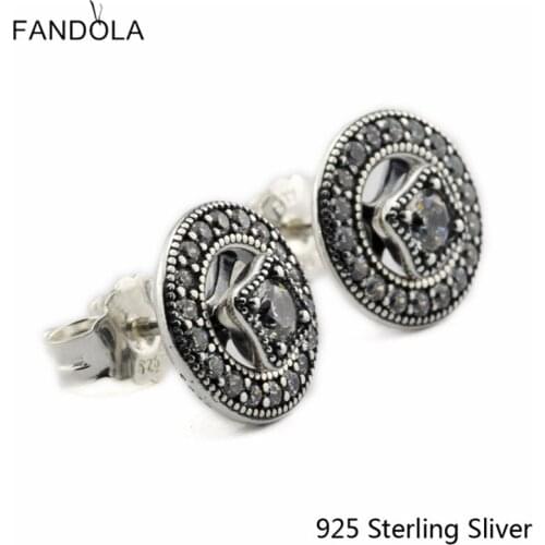 CKK Vintage Allure Stud Earrings 925 Sterling Silver Original Jewelry DIY Making For Women Wedding Gift