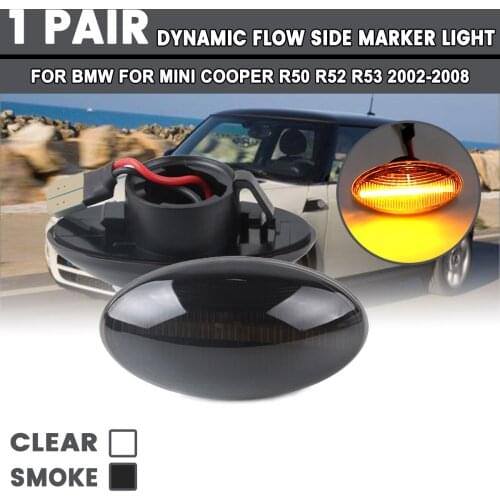 1 Pair For BMW for MINI Cooper R50 R52 2002-2008 Dynamic Day Light LED Side Marker Error Free Panel Light Flowing Repeater Lamp