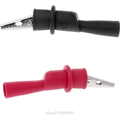 1 Pair Insulated MultiMeter Test Lead Alligator Clip Crocodile Clamp Probe Test N17 20 Dropshipping