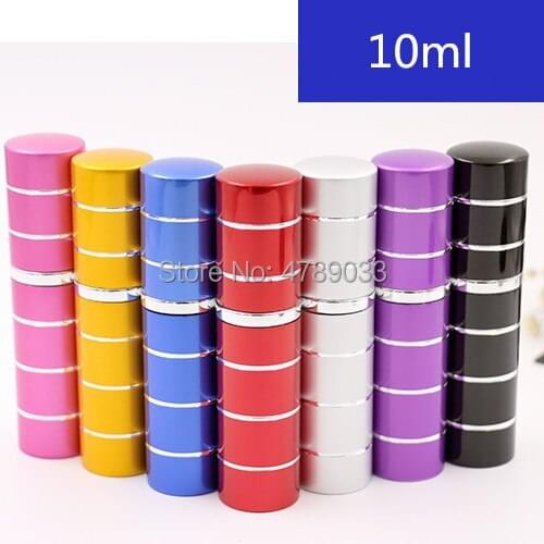 10/30/50pcs 10ml Refillable Portable Mini Perfume Bottle &Traveler Metal Spray Atomizer Parfum Container Tube High Quality