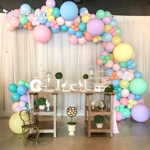 162pcs Pastel Macaron Purple Yellow Balloons Garland Arch Set For Baby Wedding Decoration Backdrop Anniversary Baby Shower