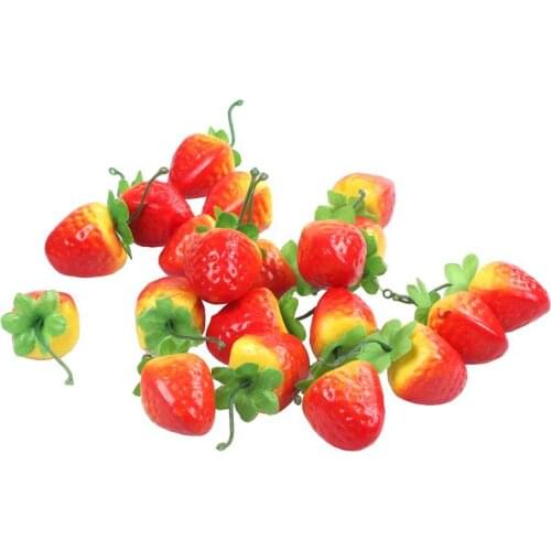 20 Artificial Ornament Red Strawberry-Fake Fruit