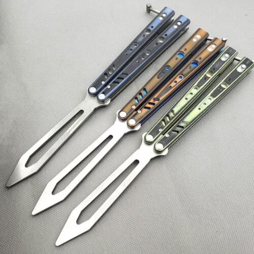 3 Colors Theone BRS Rep Butterfly Trainer Knife Kil Bee G10+titanium Handle D2 Blade Bushing System Jilt Knifes EDC Tool
