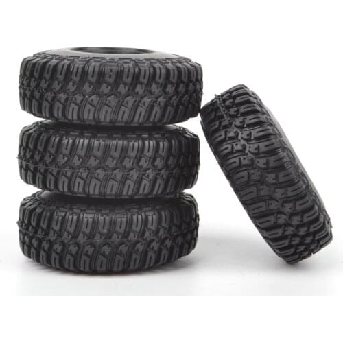 4PCS 1.0" Soft Rubber All Terrain Wheel Tires for Axial SCX24 90081 1/24 RC Crawler Car