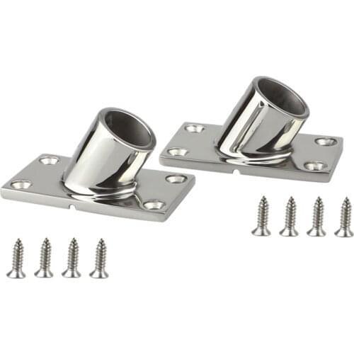 60 Degree Boat Deck Handrail Rail Fitting Square Base Marine 316 Stainless Steel For Boat Yacht 22/25mm Rail / Tube Gently