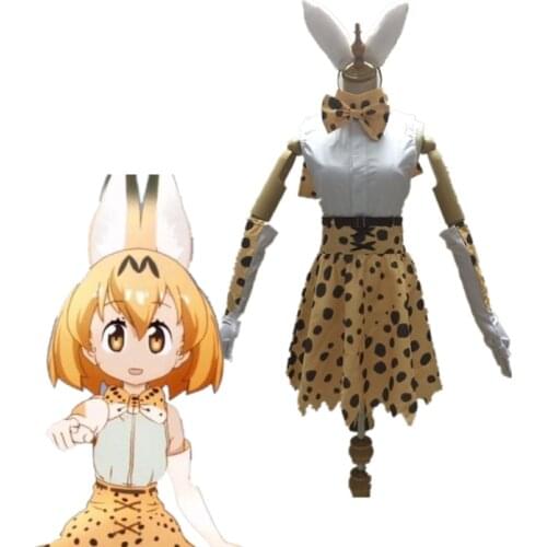 Anime Kemono Friends Serval Sabaru Leptailurus Serval Cosplay Adult Costume Full Set Halloween Costumes for Women