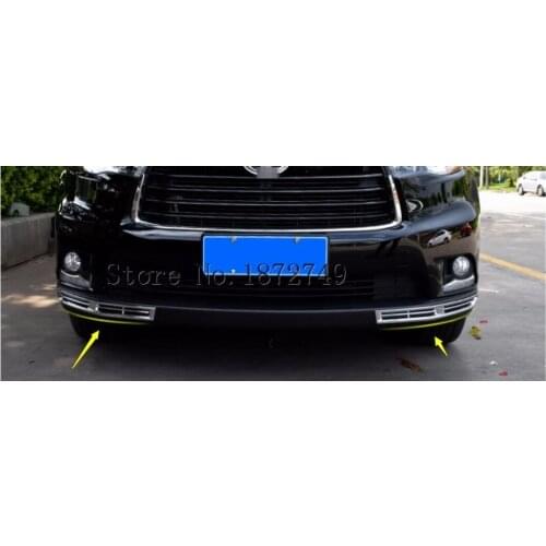 Car front Bumper ABS Chrome Protection scuff 2pcs for 2014 2015 2016 for Toyota Highlander