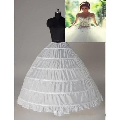 Ball Gown 6 Hoops Petticoat Wedding Slip Crinoline Bridal Underskirt Layes Slip 6 Hoop Skirt Crinoline For Quinceanera