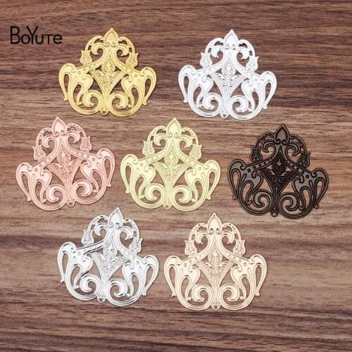 BoYuTe (30 Pieces/Lot) 44*48MM Filigree European Charms Wholesale Brass Material DIY Jewelry Vintage Pendant Charms