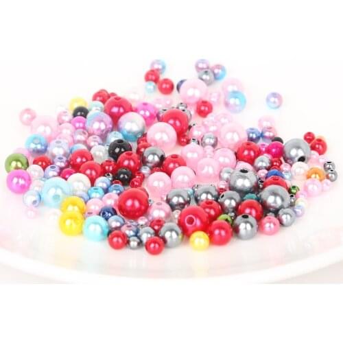 350pcs/bag With Hole ABS Imitation Pearl Beads 4/6/8/10MM Round Plastic Acrylic Spacer Bead for DIY Jewelry Making Findings