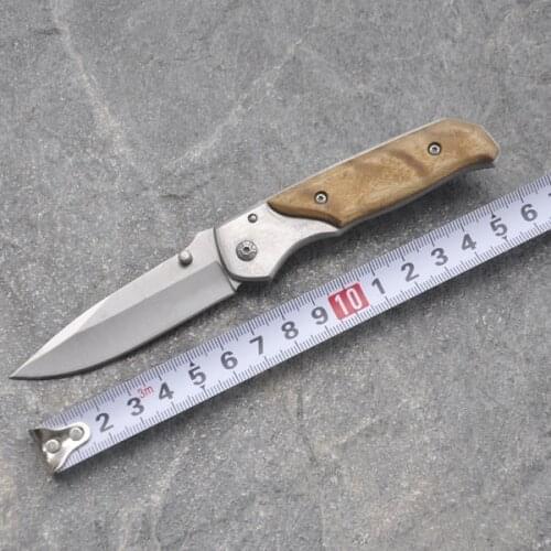 Damascus Folding Knife 8CR14Mov Titanium Coating Blade woodle Handle Pocket Survival Knifes Hunting Camping Knives Outdoor Knife