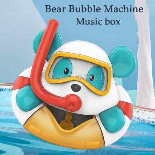 Baby Bath Toys Bubble Machine Bear Duck Crab Music Kids Bath Toy Bathtub Soap Automatic Bubble Maker Baby Bathroom Toys for Kid