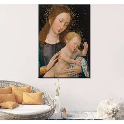 Poster Print Canvas Painting Virgin Mary Picture Home Decor Modern Wall Art Framework