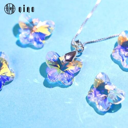 Best quality 14mm 28pcs/pack single hole crystal beads butterfly crystal AB glass beads for Jewelry making Necklaces Earrings