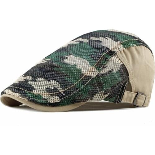 2021 Spring Summer Newsboy Caps Men Camouflage Cotton Flat Peaked Cap Women Painter Beret Hats 23