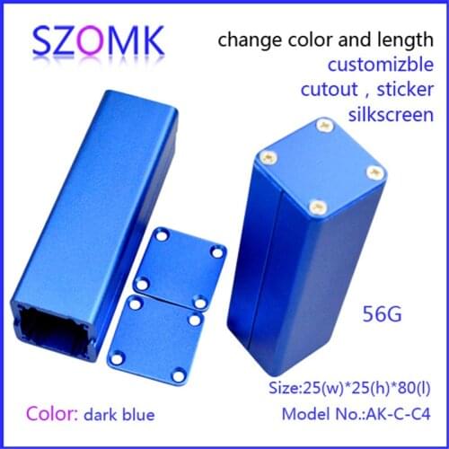 Aluminum enclosure electronic switch box (1 pcs) 25*25*80mm electro shocker box diy electronic amplifier enclosure