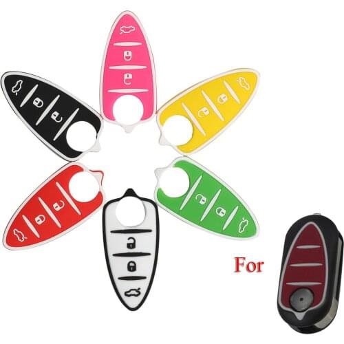 Kutery 10PCS/Lot Car Key Button Pad For Alfa Mito Giulietta GT 4C 3 Buttons Remote Key Shell Fob Cover Case Pad Replacement